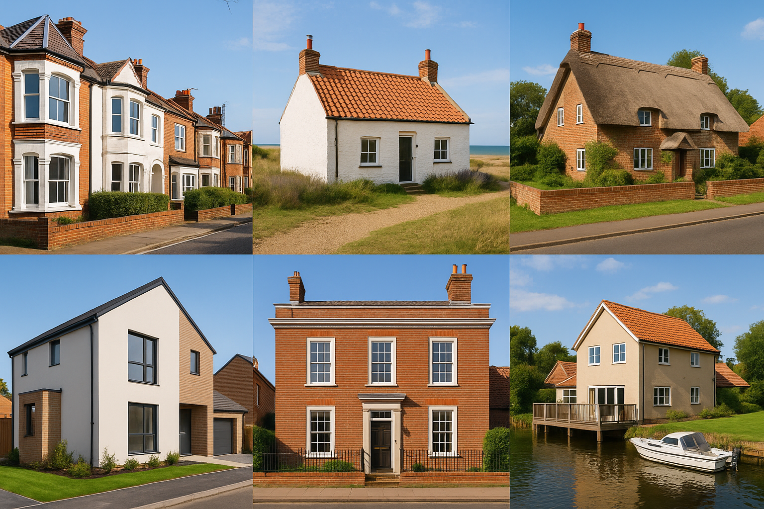 Diverse Norfolk property types requiring expert witness and surveying services