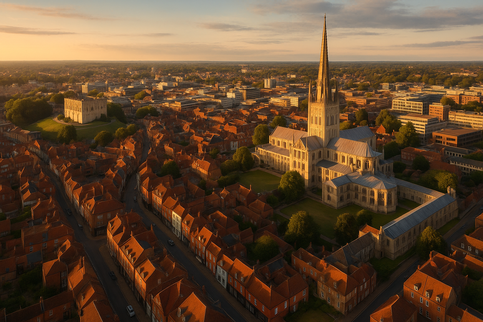 Norwich city center showing our surveying coverage area