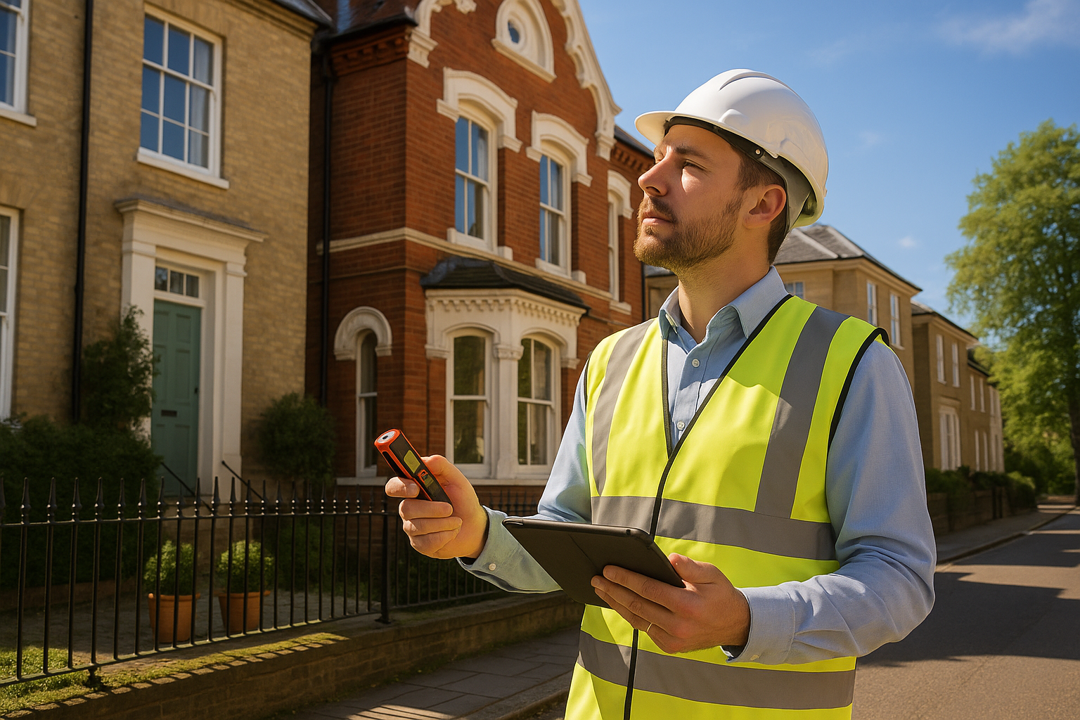 Professional surveyor conducting thorough property inspection in Norwich
